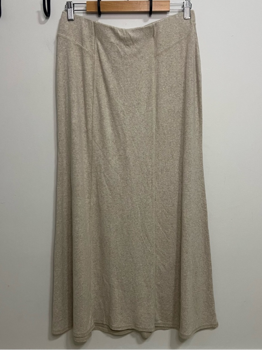 Andrea Jovine Vintage Neutral Cream Maxi Skirt Career Boho Work Event Fall